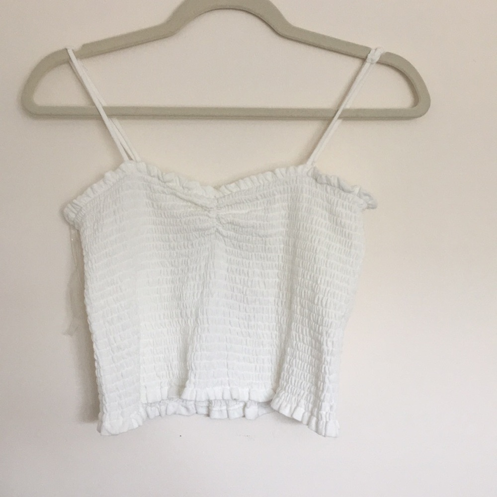 White smocked tank top